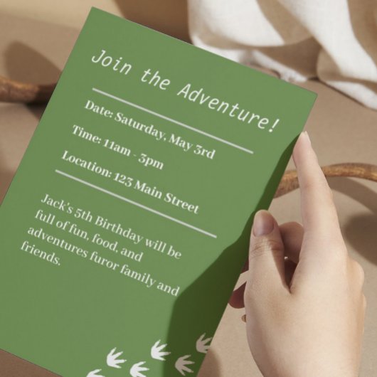 T-Rex Dinosaurus Avontuur Verjaardag Feest Uitnodi Kaart