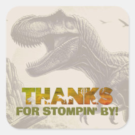 T-rex Dinosaurus Dank u Vierkante Sticker