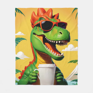 T-rex dinosaurus grappig fleece deken