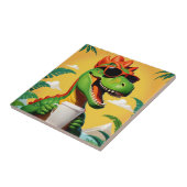 T-rex dinosaurus grappig tegeltje (Zijkant)