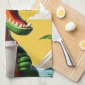 T-rex dinosaurus grappig theedoek (Quarter Fold)