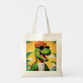 T-rex dinosaurus grappig tote bag (Achterkant)