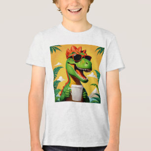 T-rex dinosaurus grappig Tri-Blend shirt