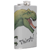 T-Rex dinosaurus heeft dorst! Pocket Heupfles (Rechts)
