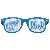 T-Rex Dinosaurus Kleurrijke Prehistorische Strepen Retro Zonnebril (Voorkant)