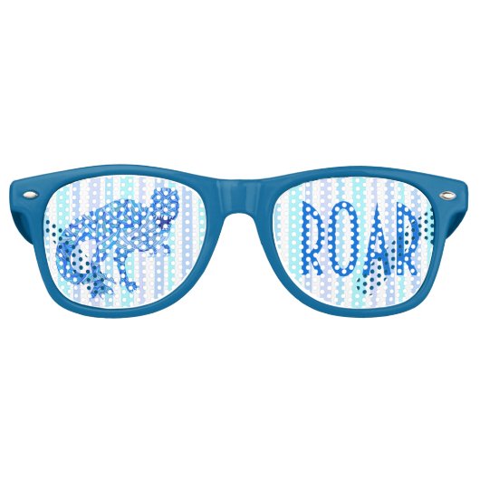 T-Rex Dinosaurus Kleurrijke Prehistorische Strepen Retro Zonnebril (Voorkant)