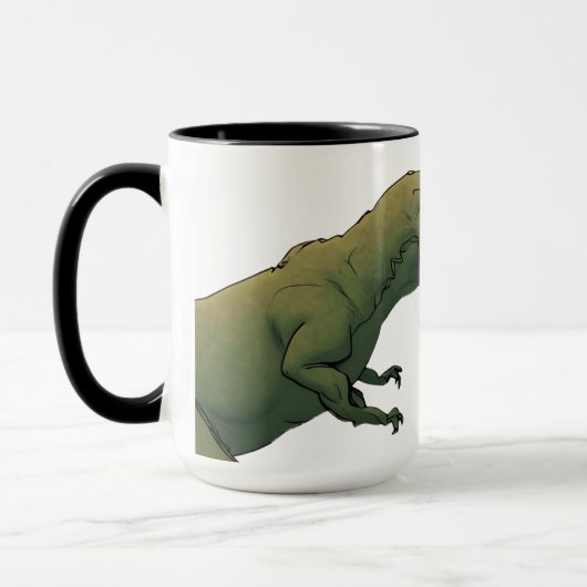 T-Rex Dinosaurus Koffie Eerst Dan Jaag Ik Mok (Links)