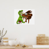 T-Rex Dinosaurus Pianist Poster (Keuken)