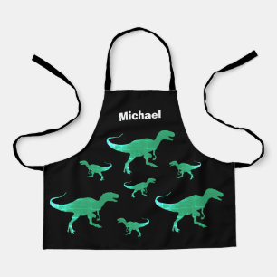 T-rex dinosaurus print aangepaste naam schort