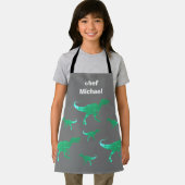 T-rex dinosaurus print aangepaste naam schort (Insitu)