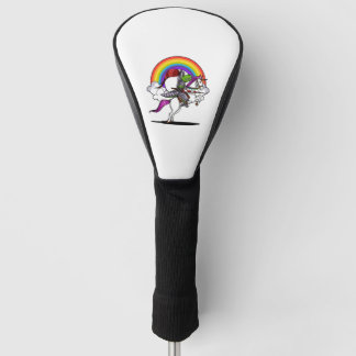 T-Rex Dinosaurus Riding Eenhoorn Rainbow Grappig Golfheadcover