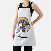 T-Rex Dinosaurus Riding Eenhoorn Rainbow Grappig Schort (Insitu)