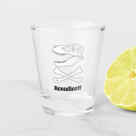 T. rex dinosaurus schedel piraat vlag shot glas