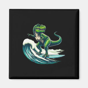 T-rex dinosaurus surfen surfer surfplank cadeau vo magneet