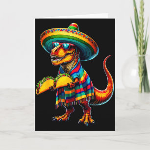 T-rex dinosaurus taco liefhebber cinco de mayo hoe kaart