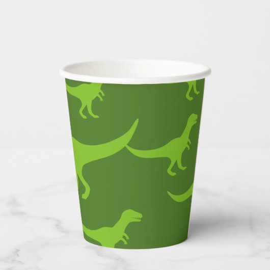 T-rex dinosaurus thema kind verjaardagsfeestbekers papieren bekers (Achterkant)