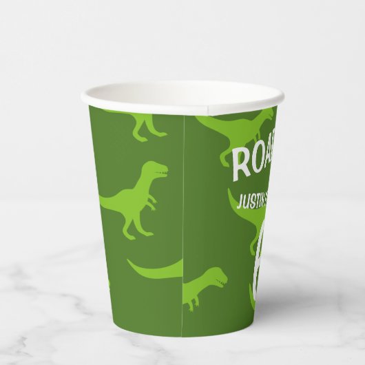 T-rex dinosaurus thema kind verjaardagsfeestbekers papieren bekers (Rechts)