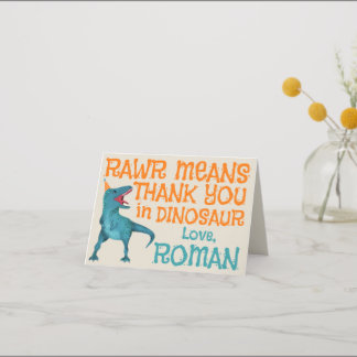 T-Rex Dinosaurus Verjaardag Bedankt Opmerking Kaar