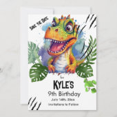 T Rex, Dinosaurus verjaardag, Save The Date (Voorkant)