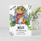 T Rex, Dinosaurus verjaardag, Save The Date (Staand voorkant)