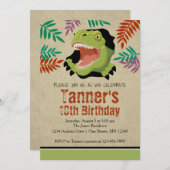 T Rex Dinosaurus Verjaardag Uitnodigingen (Voorkant / Achterkant)