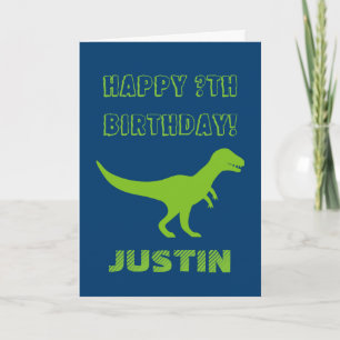 T rex dinosaurus Verjaardag wenskaart voor kindere Kaart