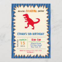 T-Rex Dinosaurus Verjaardagsfeest Uitnodigingen