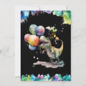 T-Rex Dinosaurusballonnen Verf Splash Verjaardag Kaart (Achterkant)