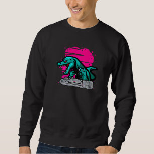 T Rex Dj Feest Club Disk Jockey Edm Dans Dinosauru Trui