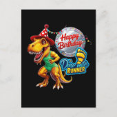 T-Rex draagt groene hardloopoutfit Briefkaart (Voorkant)