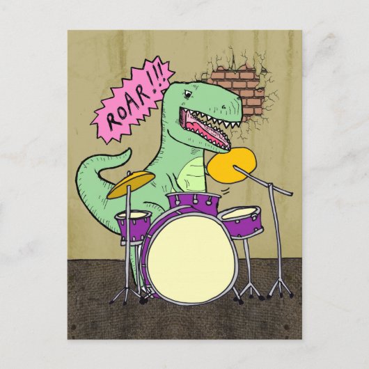 T Rex Drums Briefkaart (Voorkant)