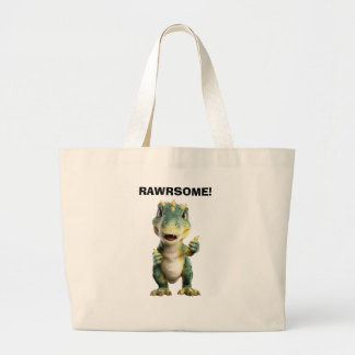 T Rex Duim Omhoog Grote Tote Bag
