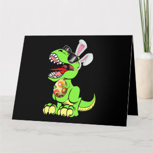 T Rex Easter Bunny Funny Dinosaur Boys Basket Stuf Kaart