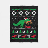 T Rex Eating Reindeer Funny Dinosaur Christmas Ugl Fleece Deken (Voorkant)