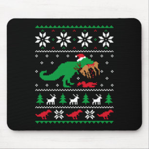T Rex eet rendier Grappige dinosaurus Kerstmis lel Muismat