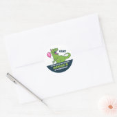 T-Rex en ballon Dinosaur Kids Birthday Party Ronde Sticker (Envelop)