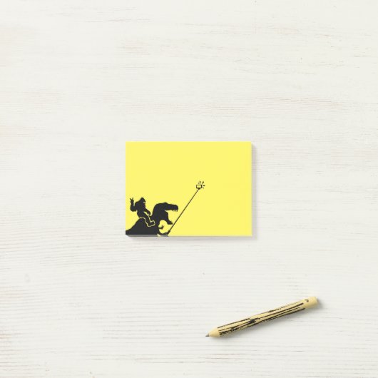 T-rex en bigfoot selfie post-it® notes (Op bureau)