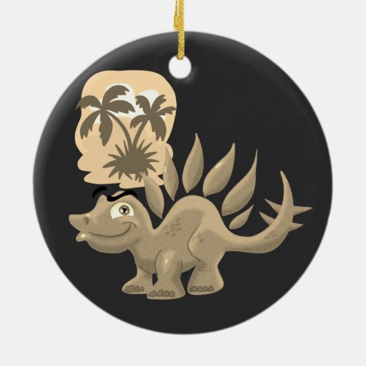 T-Rex en Stegosaurus-Ornament Keramisch Ornament (Achterkant)