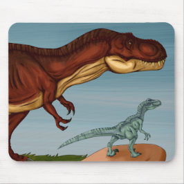 T-Rex en Velociraptor Muismat