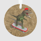 T-Rex faisant de la planche à roulettes (dos)