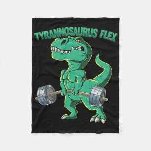 T-rex Fitness Bodybuilding Tyrannosaurus Flex Fleece Deken