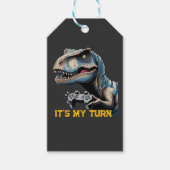 T-Rex Gamer It’s My Turn Design Cadeaulabel (Voorkant)