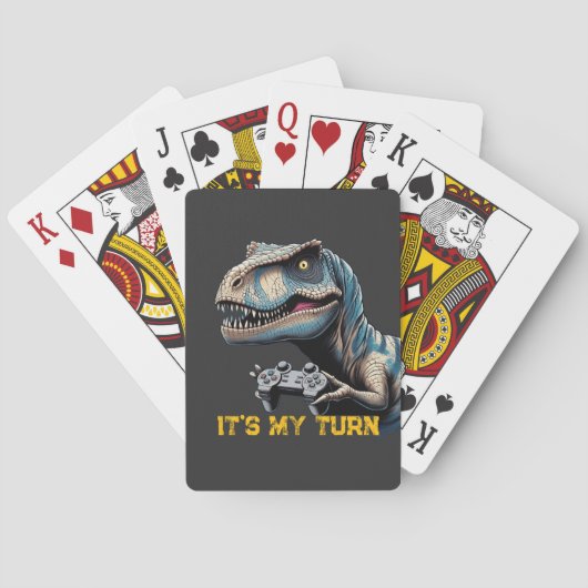 T-Rex Gamer It’s My Turn Design Pokerkaarten (Achterkant)