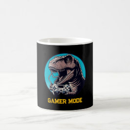 T-Rex Gamer Mode Dinosaur Art Koffiemok