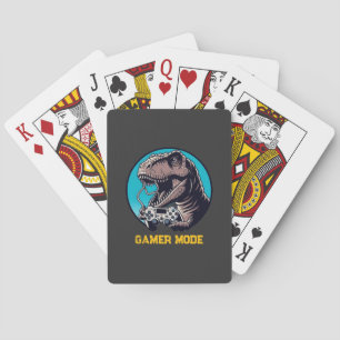 T-Rex Gamer Mode Dinosaurus Kunst Pokerkaarten
