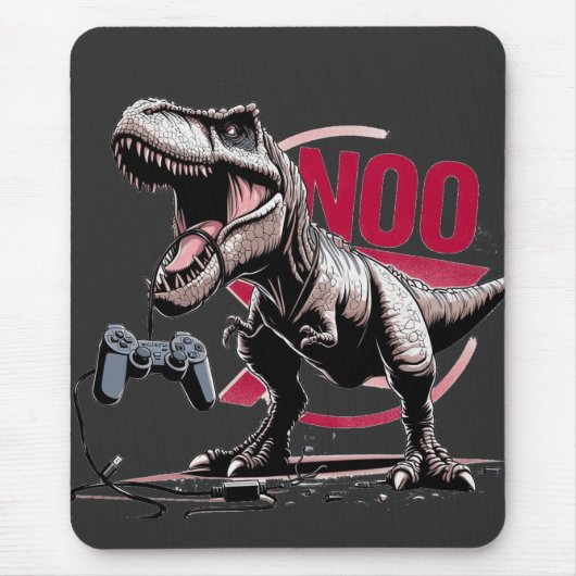 T-Rex Gamer Rage No More Design Muismat (Voorkant)