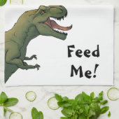 T-Rex Geef me eten! dinosaurus Tyrannosaurus Theedoek (Gevouwen)