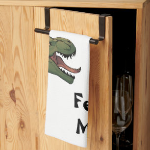 T-Rex Geef me eten! dinosaurus Tyrannosaurus Theedoek
