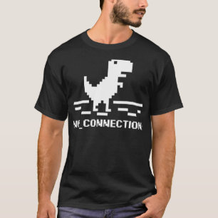 T-Rex Geek Dinosaur Pixel Geen internetverbinding T-shirt