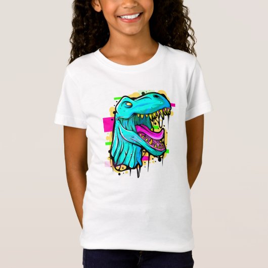 T Rex Geweldige Neon T Shirt (Voorkant)